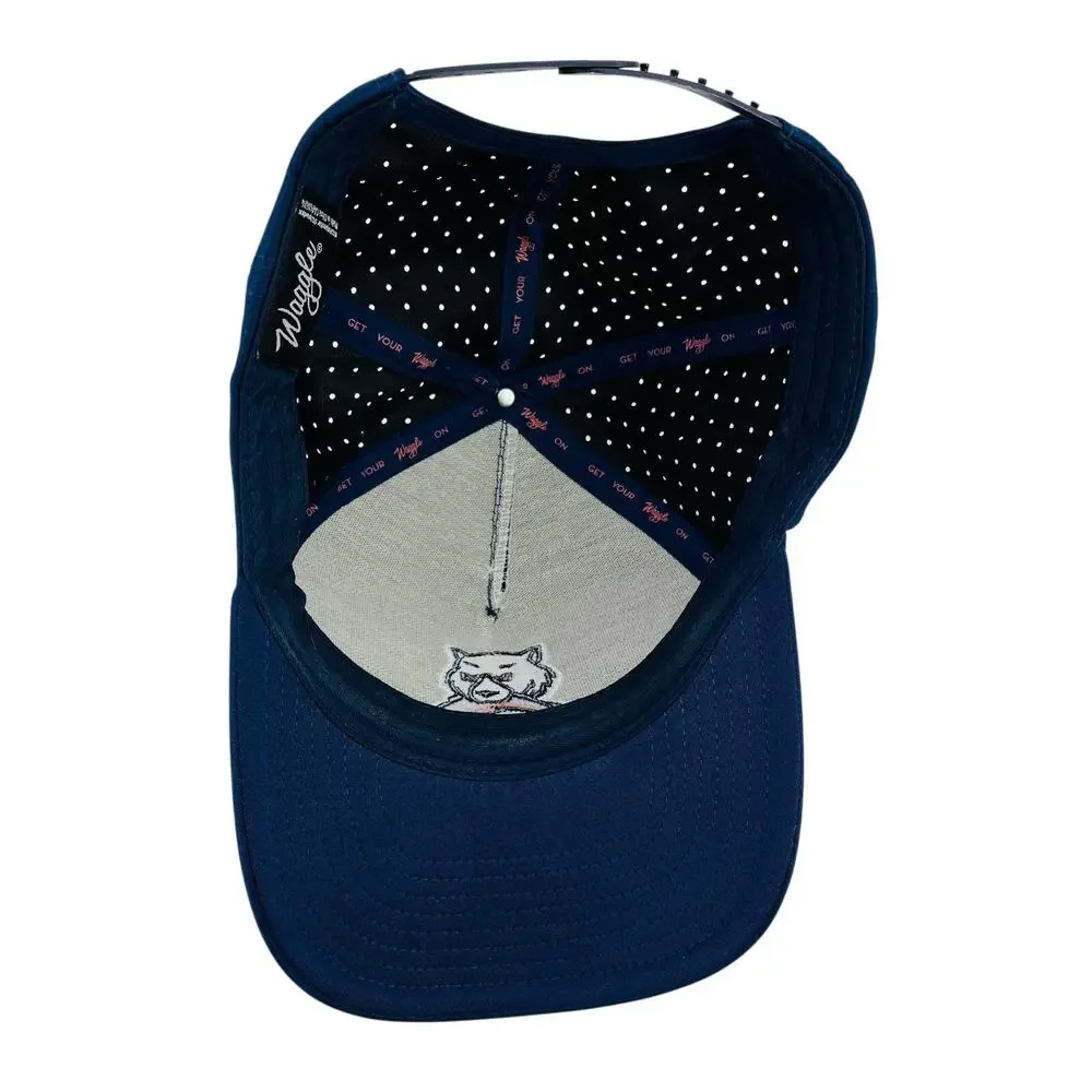 Waggle Kodiak Bear Fish Logo Baseball Hat Mens One Size Blue